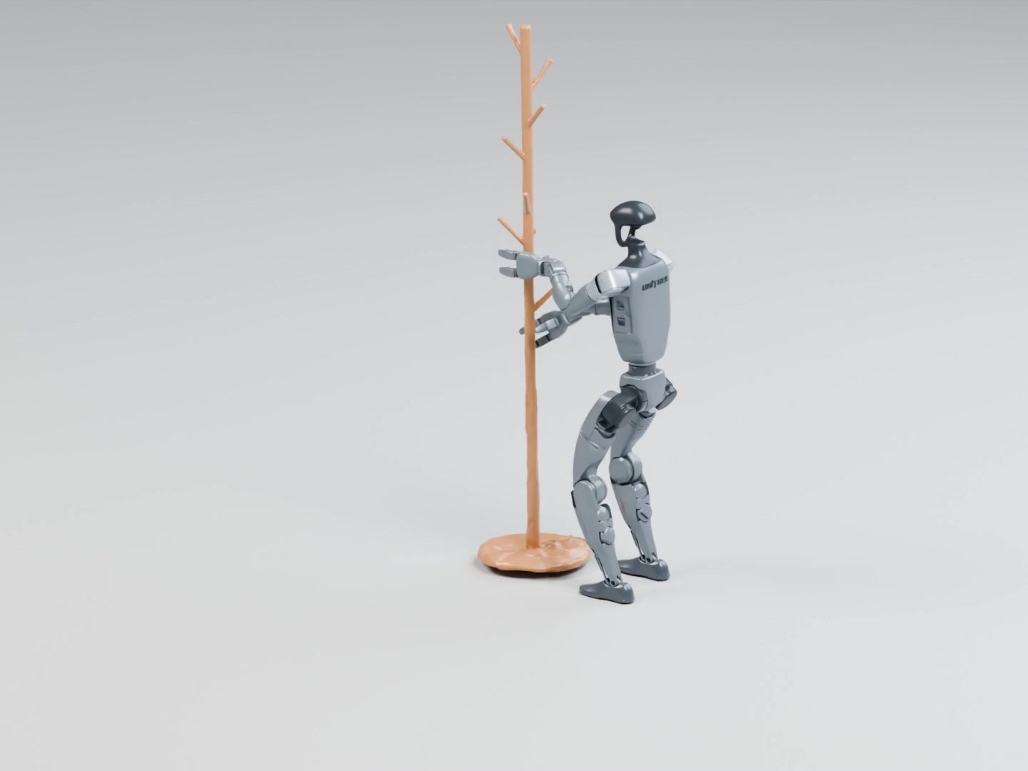 G1 places and releases the clothes stand